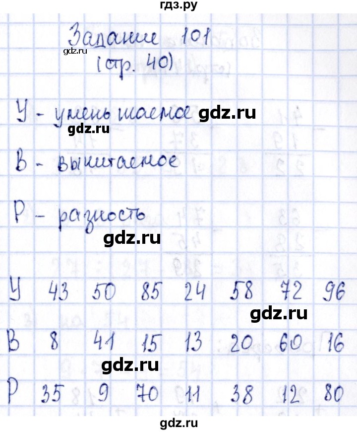 ГДЗ по математике 3 класс Моро рабочая тетрадь  часть 1. страница - 40, Решебник №4 к тетради 2016