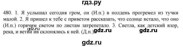 ГДЗ по русскому языку 6 класс  Ладыженская   упражнение - 480, Решебник №1 к учебнику 2022