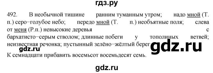 ГДЗ по русскому языку 6 класс  Ладыженская   упражнение - 492, Решебник №1 к учебнику 2022