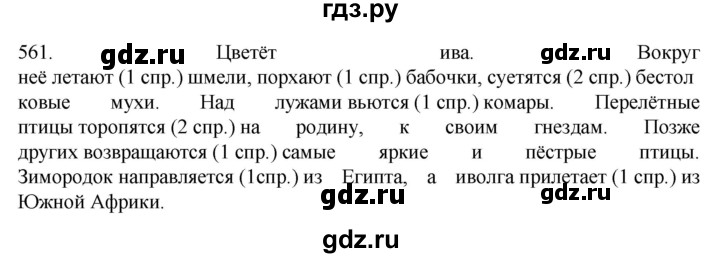 ГДЗ по русскому языку 6 класс  Ладыженская   упражнение - 561, Решебник №1 к учебнику 2022