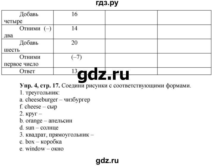 ГДЗ по английскому языку 3 класс Быкова Spotlight  часть 1. страница - 17, Решебник №1 к учебнику 2021