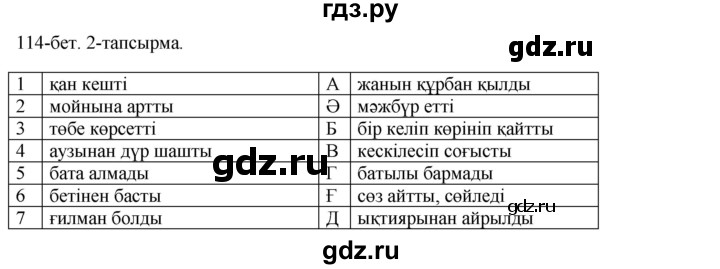 ГДЗ по казахскому языку 10 класс Балтабаева  Общественно-гуманитарное направление страница (бет) - 114-115, Решебник