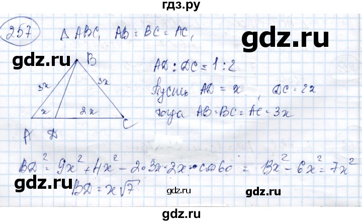 ГДЗ по геометрии 9 класс Солтан   задача - 257, Решебник
