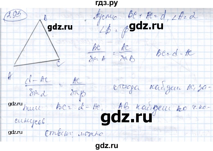 ГДЗ по геометрии 9 класс Солтан   задача - 295, Решебник